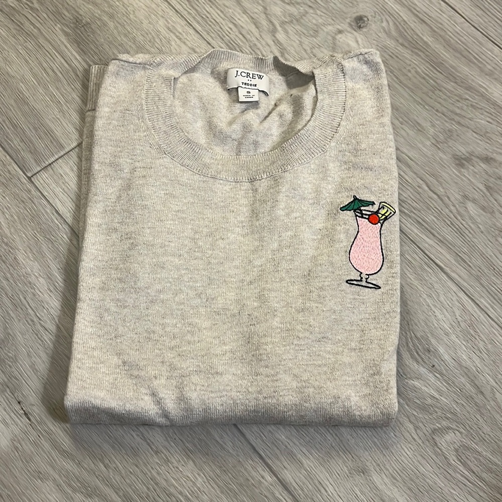J Crew Sweater with embroidery. Sz S